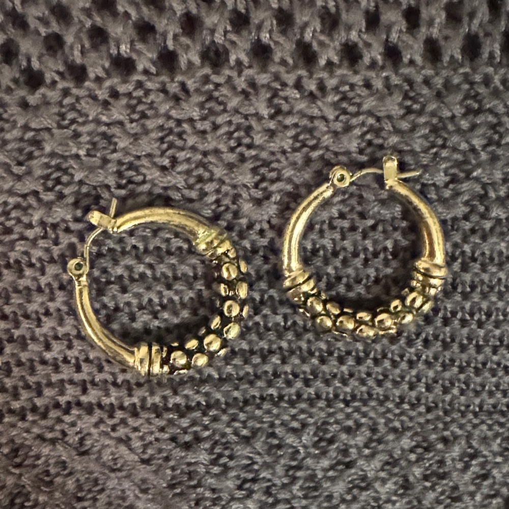 Silpada Textured Silver Hoop Earrings